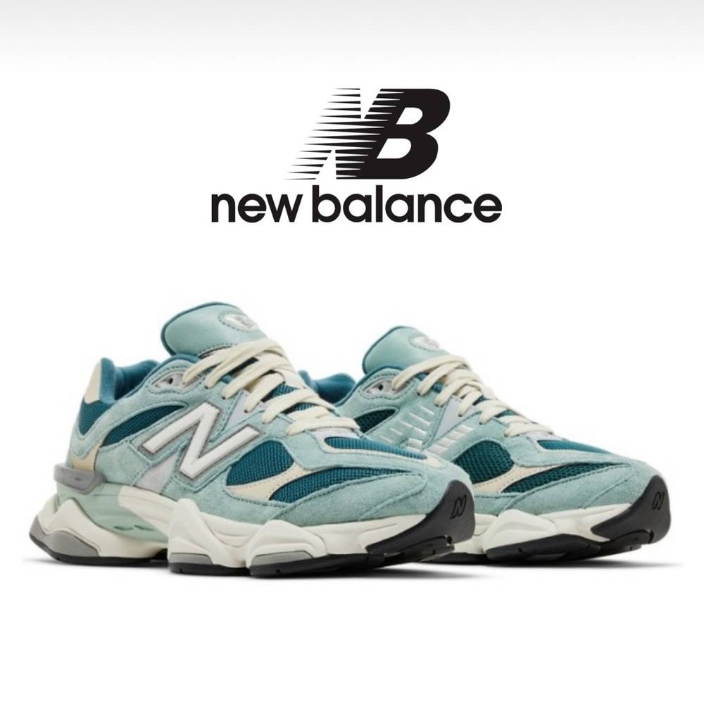 New Balance Women's Aqua and Cream Sneakers